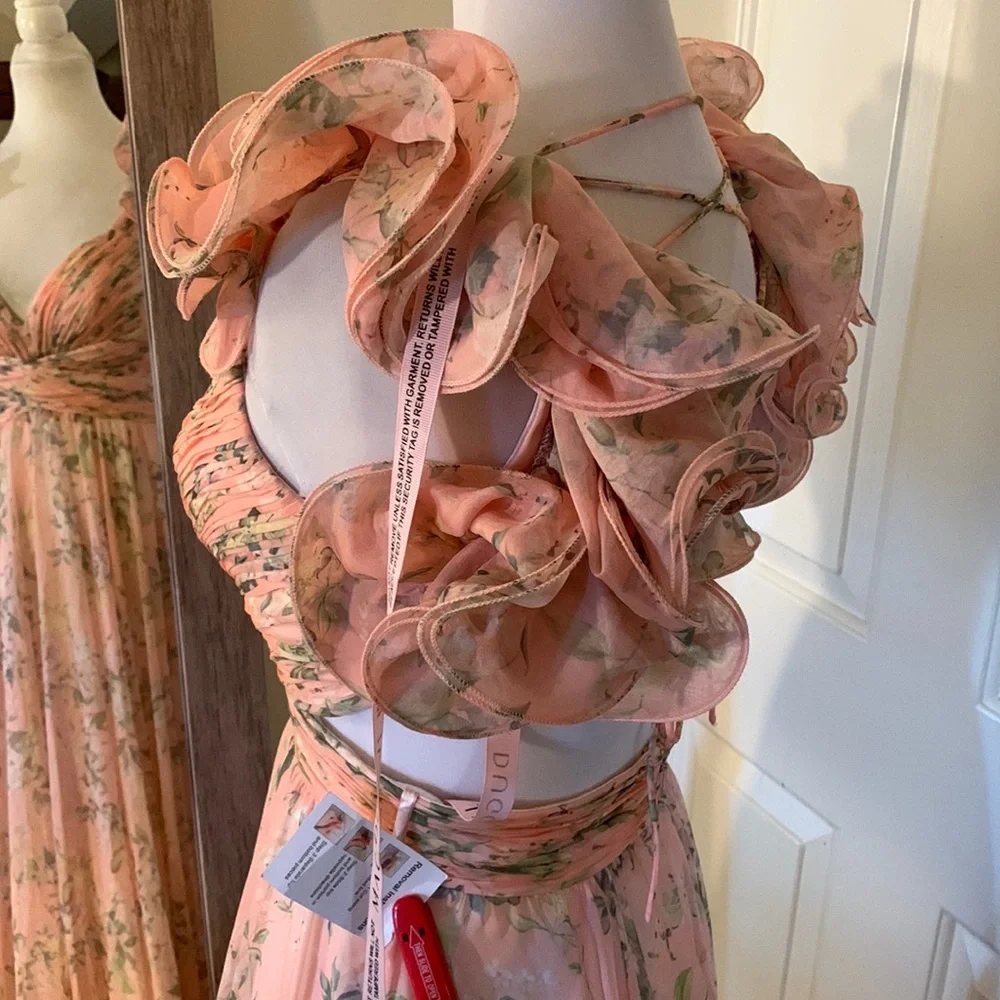Mac Duggal Floral Pink Maxi Dress - Picture 9 of 15